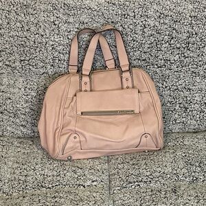 Blush Pink Pebbled Leather Satchel Bag by Steve Madden